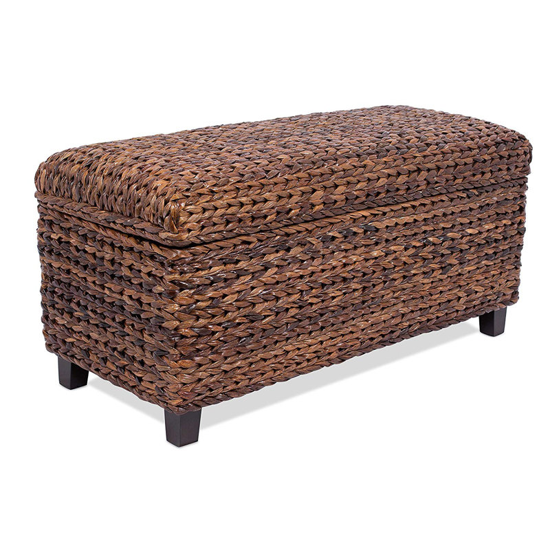 Bay Isle Home Acuff Wicker Flip Top Storage Bench Wayfair